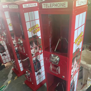 Máquina Expendedora de Cápsulas de Juegos para Niños, con Pago por Monedas y Fichas, Diseño de Cabina Telefónica - Product Image 1
