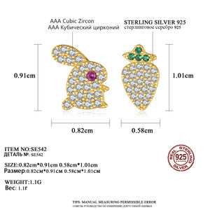 सीज़सिटी खरगोश पशु छोटे सीज़ महिलाओं के लिए सुंदर स्टड इयररिंग्स 2026 फैशन 925 स्टर्लिंग चांदी कान स्टड - Product Image 2