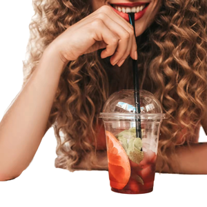 Gobelets en plastique jetables personnalisés avec logo, 200 ml, pour smoothies, yaourts, parfaits, desserts aux fraises, avec couvercle et finition lisse - Product Image 1