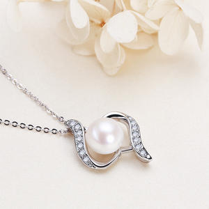 Wholesale Trendy White Gold Inlaid Zircon <b>Pendant</b> Copper Plated Freshwater <b>Pearl</b> Collarbone Versatile Jewelry - Product Image 1