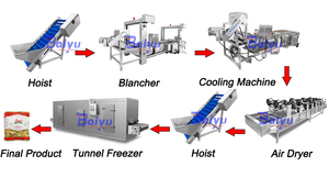 Machine à blanchir les brocolis automatique Baiyu pour ligne <span class=keywords><strong>de</strong></span> production <span class=keywords><strong>de</strong></span> légumes surgelés avec une efficacité <span class=keywords><strong>de</strong></span> traitement élevée - Product Image 6