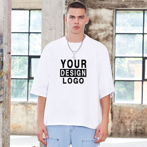 เสื้อยืดครอปทรงโอเวอร์ไซส์ ผ้าคอตตอนถักคุณภาพสูง 100% ปี 2025 หนัก 300 กรัม พิมพ์ลายดิจิทัล ทรงบ็อกซี่ สำหรับผู้ชาย สไตล์สตรีทแวร์ - Product Image 2