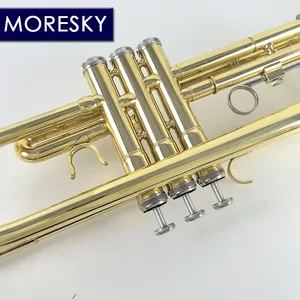Trompeta MORESKY en Si bemol, de latón, pintada en oro, instrumento musical MTR-101 - Product Image 6