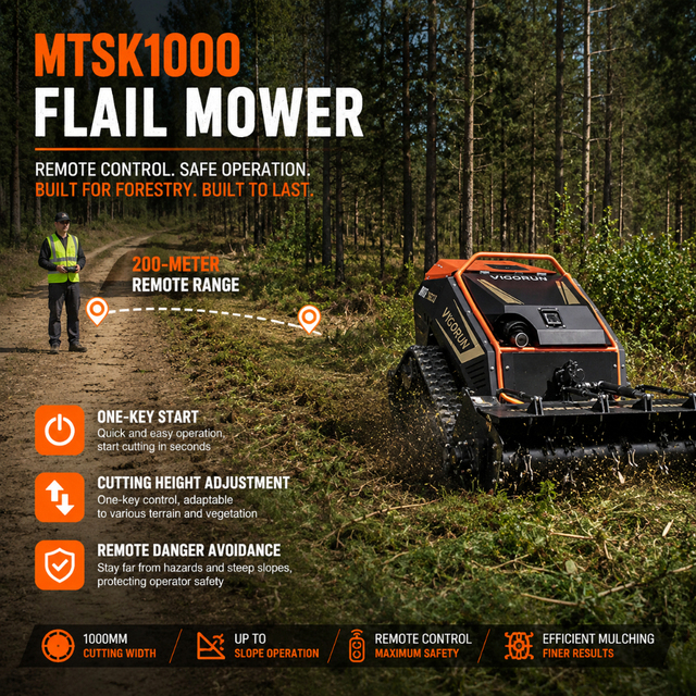 Lawn Mower Electric Robotic Lawn Mower Quick-Change Attachment System Forestry Mulcher Robot for Slopes & Hillsides