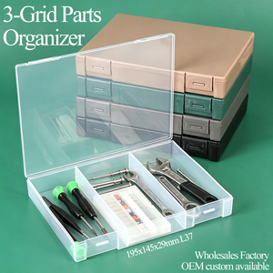 Organizador de Piezas de Herramientas SUNSHING con 3 Compartimentos, Contenedores Transparentes Seccionados, Caja de Plástico para Almacenamiento de Componentes Electrónicos - Product Image 1