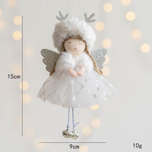 Nouvelles décorations d'ange de Noël Super douces en peluche <span class=keywords><strong>cerf</strong></span> bois d'ange ornement avec pendentifs de remplissage en coton PP - Product Image 6