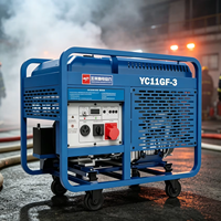 Générateur diesel 11 kW 12 kW refroidi par air, bicylindre, démarrage électrique, groupe électrogène portable, réservoir de carburant de 40 L, type silencieux, châssis ouvert, 1800 tr/min
