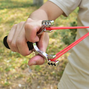 PIAOYU Tragbare Klapp-Schleuder mit Legierungskopf und Flachgummi, Hohe Leistung für Präzisionsschießen im Freien, Faltbare Taschen-Zwille - Product Image 6