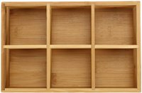 Boîte à thé en bambou bambou, 6 compartiments de rangement, sac de thé chaud en bois, support d'organisation avec 6 compartiments, coffre de stockage de thé pour Station basse, Suga