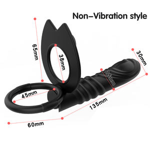 Çift delikli silikon yanlış <span class=keywords><strong>Penis</strong></span> Anal Plug erkek Posterior vestimasturbation mastürbasyon cihazı oyuncak yetişkin seks ürünleri - Product Image 6
