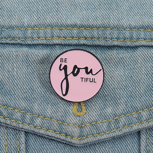 Hanya lingkungan positif Pin Enamel kutipan motivasi bros bulat kerah lencana perhiasan hadiah untuk teman grosir - Product Image 1