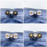 Kancing Logam Daisy Alloy untuk Celana, Pengait Pinggang, Pengontrol Pinggang, Tanpa Paku, Tanpa Jahitan, Dapat Dilepas, Dapat Disesuaikan, Ukuran Besar Kecil