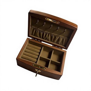 Boîte de rangement pour bijoux en bois écologique, plusieurs compartiments, organisateur personnalisé fait à la main pour colliers, bagues, bracelets, moderne - Product Image 2