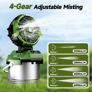 Humidificador Personal, Ventilador, Enfriador de Aire, Ventilador Portátil Recargable para Mesa o Exterior con Control Remoto y Tanque de Agua de 6L - Product Image 3