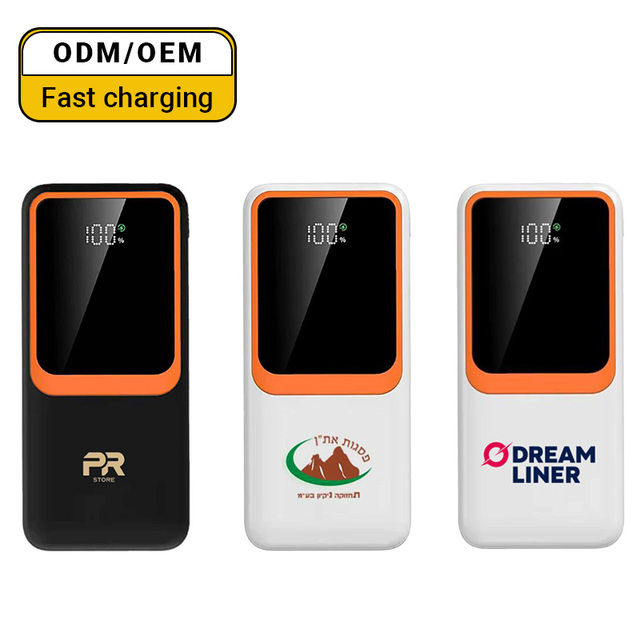 OEM Fast Charge 20000mAh Ultra Slim Li-Polymer Battery Power Bank Built-in Cables 22.5W Type-C Two-way Fast Charging LED Display