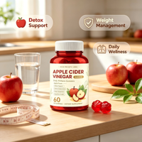 Apfelessig-Gummibärchen mit Apfelgeschmack, Natürliches Nahrungsergänzungsmittel zur Unterstützung von Entgiftung und Verdauung, OEM Private Label