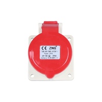 Prise industrielle droite à montage sur panneau IEC60309, 5 broches, 380V, 16A, IP44, étanche aux éclaboussures, pour générateur