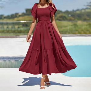 <span class=keywords><strong>Vestido</strong></span> Midi de Cóctel Personalizado para Mujer, Estilo Elegante y Moderno para el Verano 2026, Color Vino Tinto, <span class=keywords><strong>Vestido</strong></span> Borgoña para la Noche - Product Image 4