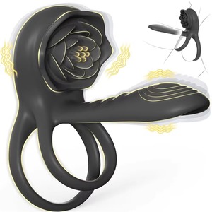 Rose Vibrierende Cock Ring Sexspielzeug für Männer App Fernsteuerung Penis Ringe Verzögerung der Ejakulation Klitoris-Stimulator für Paar Cock Ringe - Product Image 6