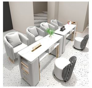 Station de manucure de luxe sur mesure, table multifonctionnelle pour salon de manucure avec collecteur de poussière - Product Image 1