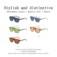 Lunettes de soleil carrées en acétate assemblé faites à la main de haute qualité, verres polarisés colorés, style mode et luxe, pour hommes et femmes, idéales pour l'extérieur