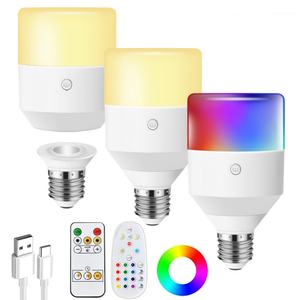 Bombilla LED RGB Portátil Recargable con Control Remoto, Batería de Emergencia, E27 - Product Image 1