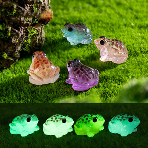 In miniatura resina luminosa rana figurine fai da te decorazione giardino terrario artigianato ornamento per muschio paesaggio decorazione portachiavi accessori - Product Image 2