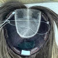 Topper de Cabello Europeo 100% con Cutículas Alineadas, Rubio Beige Ombre/Balayage, Ultrafino, con Encaje Frontal HD Suizo, para Mujeres con Pérdida de Cabello