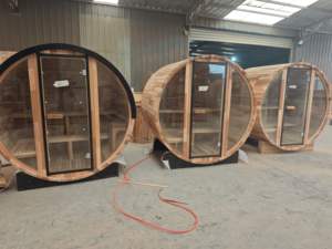 Impermeable al aire libre barril Sauna cedro negro tradicional Sauna calentador Hot <span class=keywords><strong>Rock</strong></span> - Product Image 4