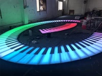 Plancher de danse LED interactif à musique de piano à changement de couleur RVB extérieur commercial pour jardin marché parc
