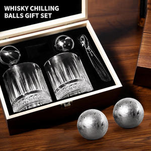 <span class=keywords><strong>Coffret</strong></span> en bois fait main pour whisky, verres à vin, grandes boules de refroidissement en acier inoxydable pour la fête <span class=keywords><strong>des</strong></span> pères, cadeaux d'anniversaire - Product Image 2
