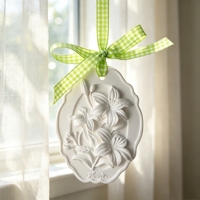Diffuseur d'huiles essentielles en céramique parfumée, fait main, écologique, à suspendre, pour la maison, en forme de fleur en porcelaine