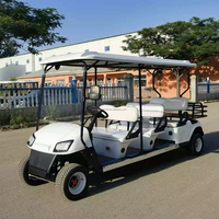 Voiturette de golf électrique tout-terrain 3-4 places avec pare-brise pliable, porte-sacs de golf et suspension indépendante pour parcours de golf