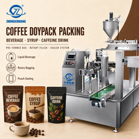 Système de remplissage et de scellage rotatif pour sachets préformés de sirop de café et de boissons énergisantes