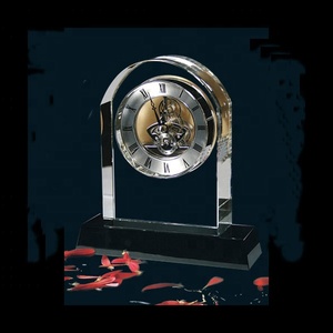 Thủy tinh thanh lịch pha lê Cristal bảng cổ điển đồng hồ quà lưu niệm Châu Âu rõ ràng đám cưới kinh doanh văn phòng quà tặng trang trí khắc - Product Image 1