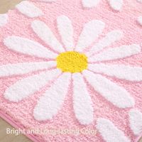 CF salle de bain tapis marguerite fleur décor antidérapant tapis de sol microfibre tapis de bain Super absorbant lavable en Machine baignoire tapis de bain