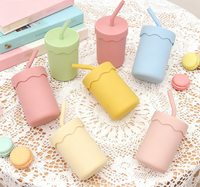 Tasse à boire en silicone étanche avec couvercle résistant à la chaleur sans BPA écologique pour une utilisation unisexe en plein air et au gymnase
