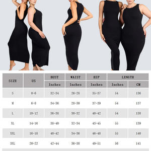 Hexin Verified Pro Venta al por mayor Nuevo Desging Light Support Crew Collar Long Bulit-In Autumn Shapewear Dress Maxi Dress Ladies - Product Image 6