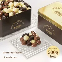 Yinong - Caja de Regalo de Bombones de Chocolate Negro Clásicos Multicolores con Avellanas Grandes, Almendras, Fruta y Cáscara de Naranja, 300 g, Listos para Comer