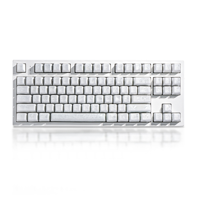 High-grade White Crystal Glaze Ceramic Key Caps, Compatible with Cherry and Gateron MX Key Switches, OEM Quality