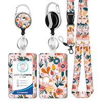 Porte-badge en plastique avec clip rétractable et cordon détachable, protection verticale pour carte, porte-clés, étui pour carte d'identité