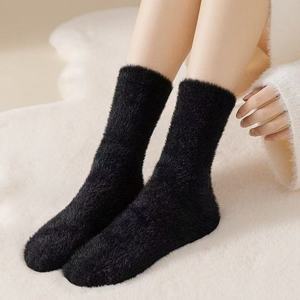Women Fluffy Thickened Warm Socks Autumn Winter Furry Soft Cotton <b>Blend</b> Thermo Sock for Women - Product Image 2
