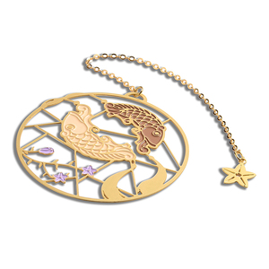 Kim loại tự nhiên tùy chỉnh vàng khắc Bookmark sáng tạo phổ biến cá chép thiết kế may mắn Bookmark - Product Image 3