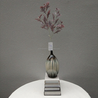 Plante artificielle réaliste en plastique, type Platycerium Corallifère, couleur Bourgogne, style européen, faite à la main, 81 cm, pour Noël