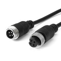 Câble d'extension audio-vidéo étanche M12 4 broches mâle-femelle pour caméra de voiture et surveillance, longueurs 1m, 5m, 10m, 15m, 20m, 25m