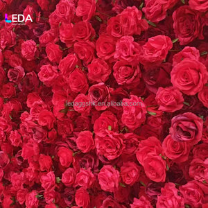 LEDA Artificial <b>Flower</b> <b>Wall</b> Backdrop 3D Red Rose <b>Wall</b> Easy to Roll up Curtain 8x8ft <b>Flower</b> Background for Wedding <b>Decoration</b> - Product Image 4