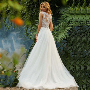 A-Line Tulle Wedding Dress Sweetheart Neckline Natural Waist White Ivory Simple Bridal Gown One-Piece - Product Image 2