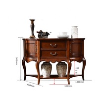Buffets et buffets latéraux vintage de luxe avec 2 tiroirs/2 portes et 1 étagère brun brillant pour salon