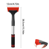 Pelle à neige durable pour voiture avec poignée ergonomique en mousse, grattoir à glace à manche droit en acier inoxydable, outil de nettoyage de vitres automobiles pour l'hiver