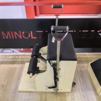 Ensemble Premium de Reformer Pilates et Chaise Wunda en Bois de Chêne Durable avec Fonctionnalités de Santé Portables pour l'Entraînement en Studio Professionnel